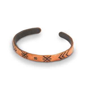 Copper bracelet with ethnographic symbols
