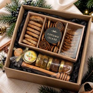 Christmas gift set – honey set & selection of cookies or gingerbread