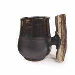 Ceramic Mug with Antler Elements, Brownish-black, 0.8L