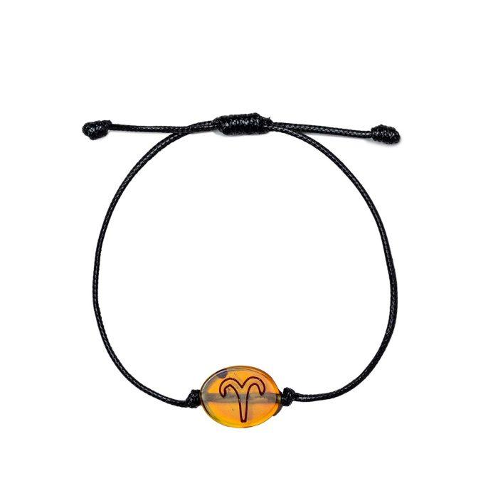 Amber zodiac bracelet, black