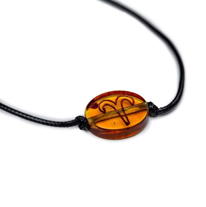 Amber zodiac bracelet, black