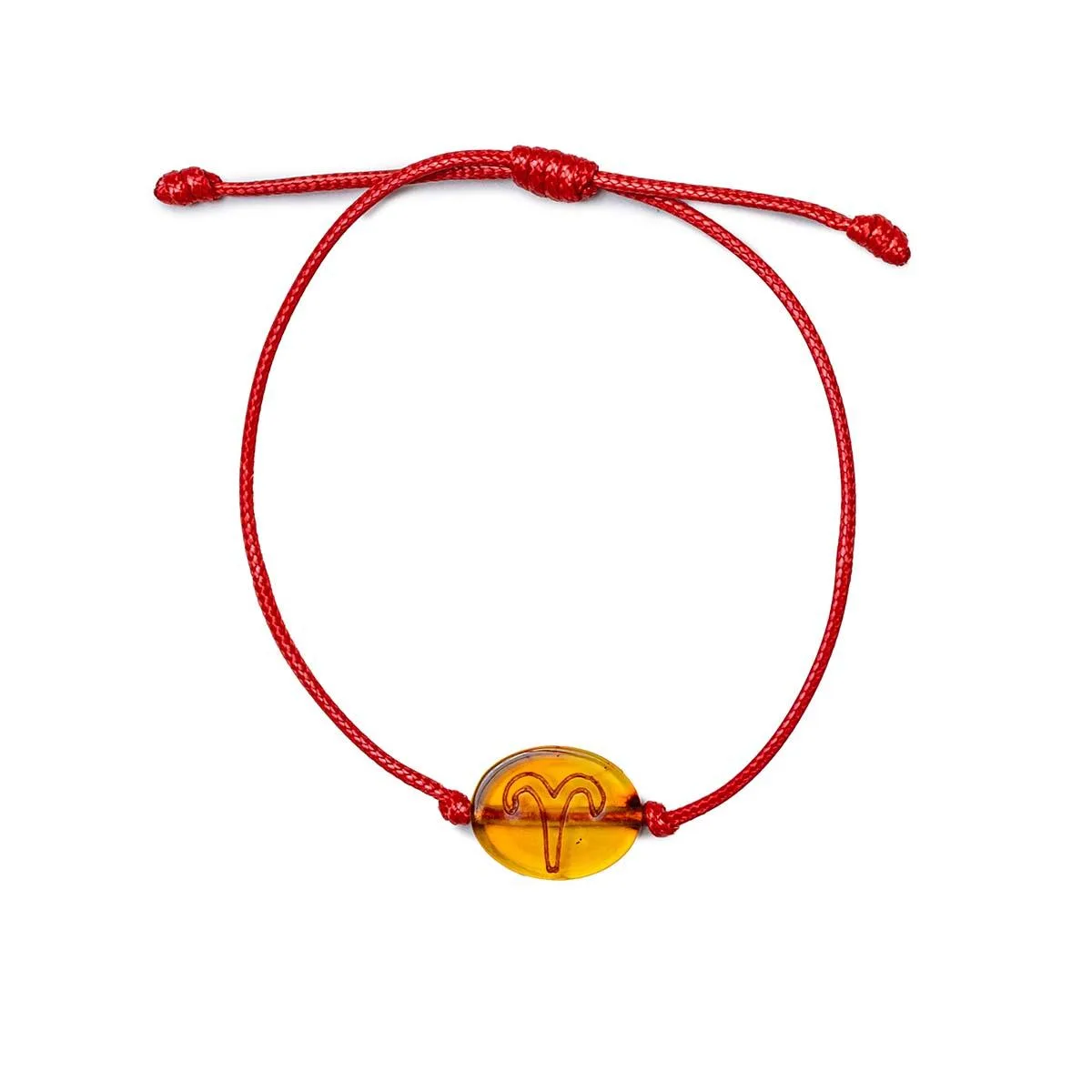 Amber zodiac bracelet, red
