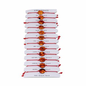 Amber zodiac bracelet, red