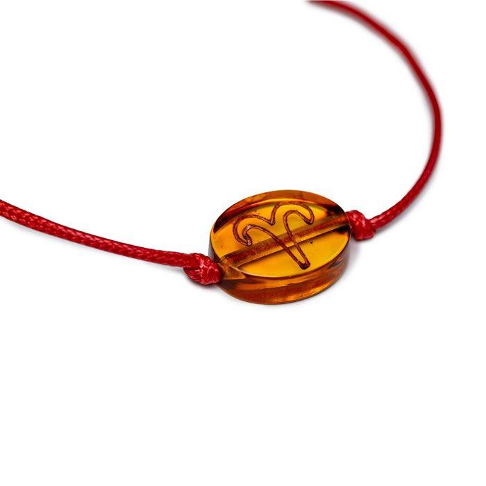 Amber zodiac bracelet, red