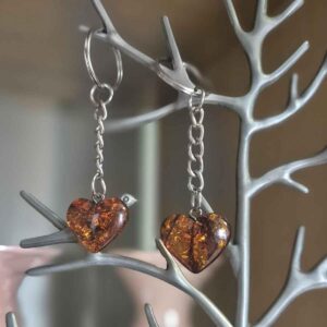 keychain-with-amber-heart-4- Keychain with amber "heart", 7 cm