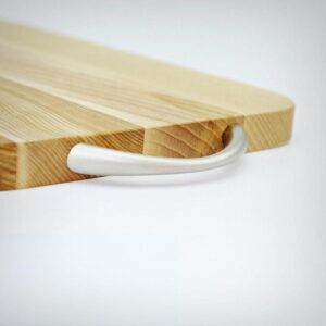 Kitchen cutting board with amber "wine and cheese", 17 x 25 cm