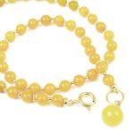 Amber Necklace with Gold Color Elements, 45 cm