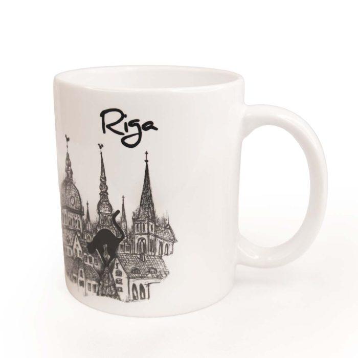 Mug – old riga and the black cat, 300 ml