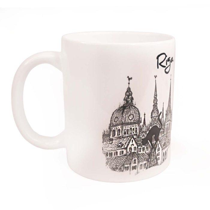Mug – old riga and the black cat, 300 ml