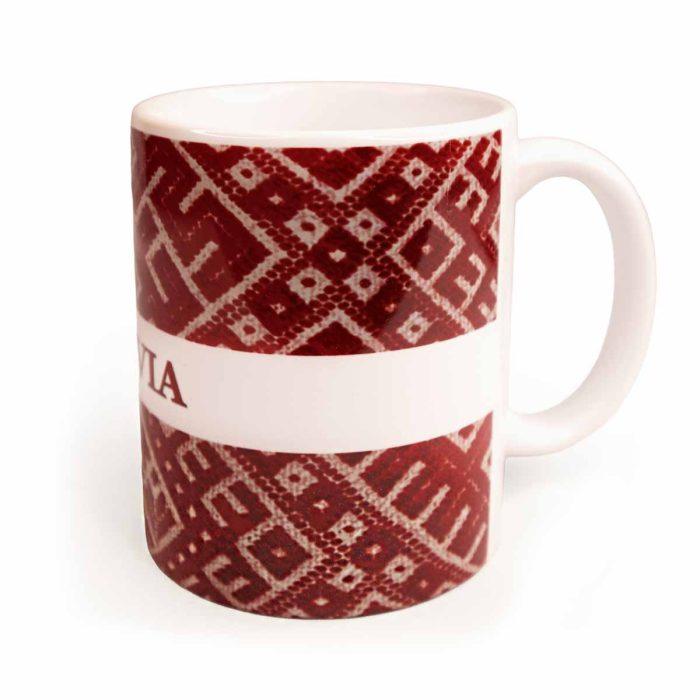 Mug with ethnographic knitted pattern, 300 ml