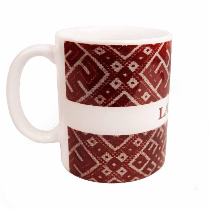 Mug with ethnographic knitted pattern, 300 ml