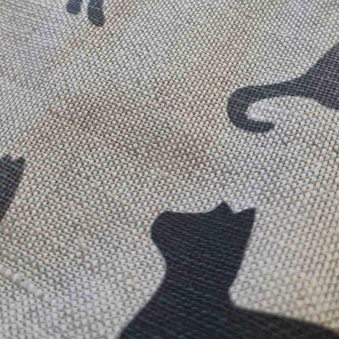 Linen kitchen set “black cats” – apron, oven mitts, and pot holder