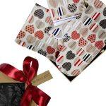 Linen Kitchen Set “Hearts” – Apron, Oven Mitts, and Towel
