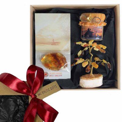 Gift set – sweet amber, amber money tree and honey