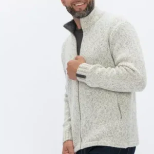 Wool jacket with zipper nolan, grey