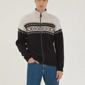 Norwegian wool sweater with zipper vindu