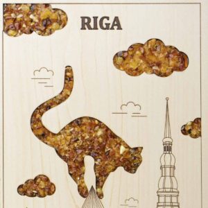 Notebook “amber cat”, old riga, 16x21 cm