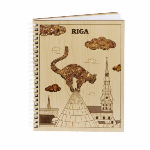 Notebook “amber cat”, old riga, 16x21 cm