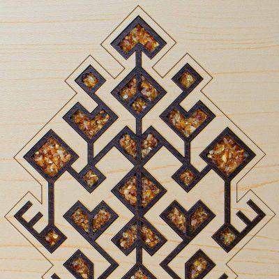 Notebook "tree of life", latvia, amber ethno pattern, 16x21 cm