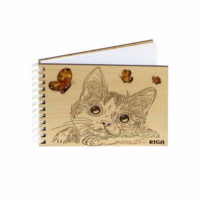 Notebook “amber cat”, old riga, 10,5x15,5 cm