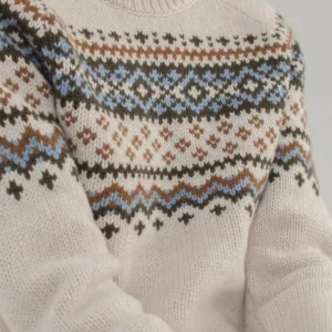 Women’s merino and cashmere sweater, ice