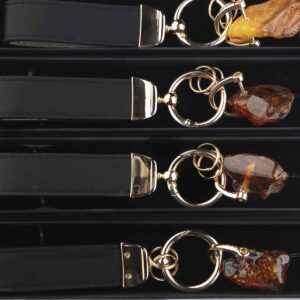 Christmas gift set - candle, pen & leather keychain with amber