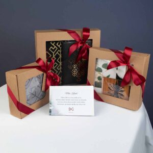 Gift wrap with personal greeting card
