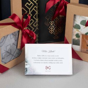 Gift wrap with personal greeting card