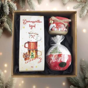 Christmas gift set – tea, creamy honey and candle