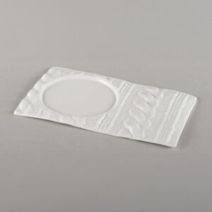 Porcelain mug saucer with knitted texture, piebalga porcelain