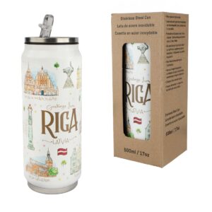 Stainless steel thermal bottle, old town riga