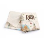 Cotton Towel with Watercolor Design “Old Town Riga”, 67×48 cm