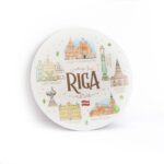 Metal Magnet with Old Town Riga Design