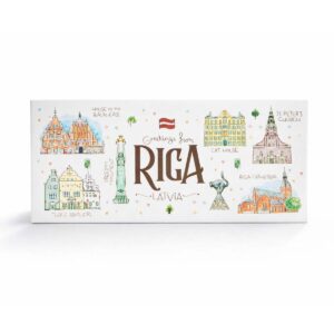 Metal magnet with old town riga design