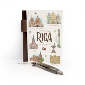 Notebook with pen, old town riga