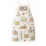 Cotton Apron with Watercolor Design “Old Town Riga”