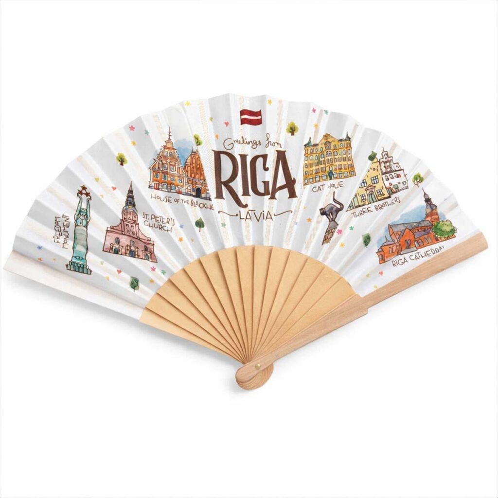 Folding hand fan – old town riga design