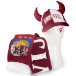 Hockey Fan Set – Scarf with Coat of Arms & Horned Cap