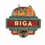 Wooden Magnet "Old Town Riga", 8 x 9 cm