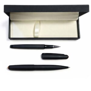 Soft-touch amber pen, black, in a gift box (copy)