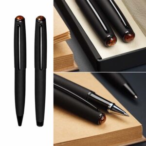 Soft-touch amber pen, black, in a gift box (copy)