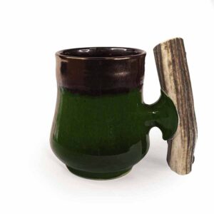 Ceramic mug with antler handle, reddish-brown, 0.7l (copy)