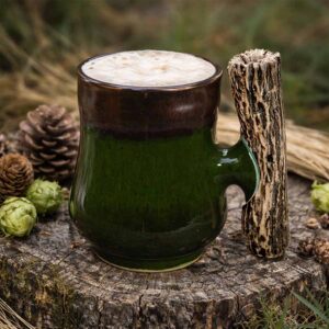 Ceramic mug with antler handle, reddish-brown, 0.7l (copy)