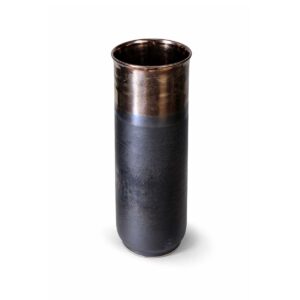 Ceramic vase, brownish-black, 27 × 13 cm