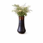 Ceramic Vase, Brownish-black, 27 × 13 cm