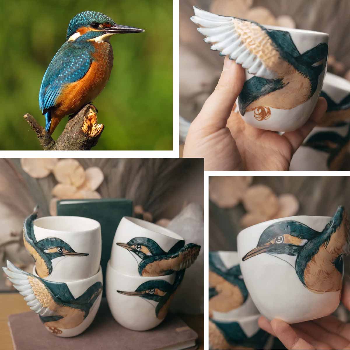 Porcelain winged cup “hoopoe”, 300-350 ml (copy)