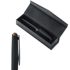 Soft-touch amber pen, black, in a gift box
