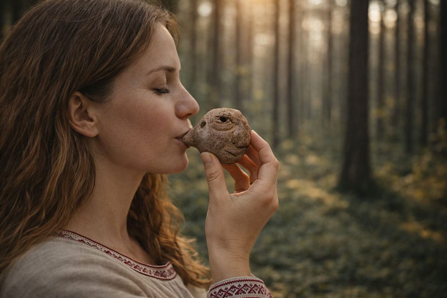 Clay whistle "forest spirit"