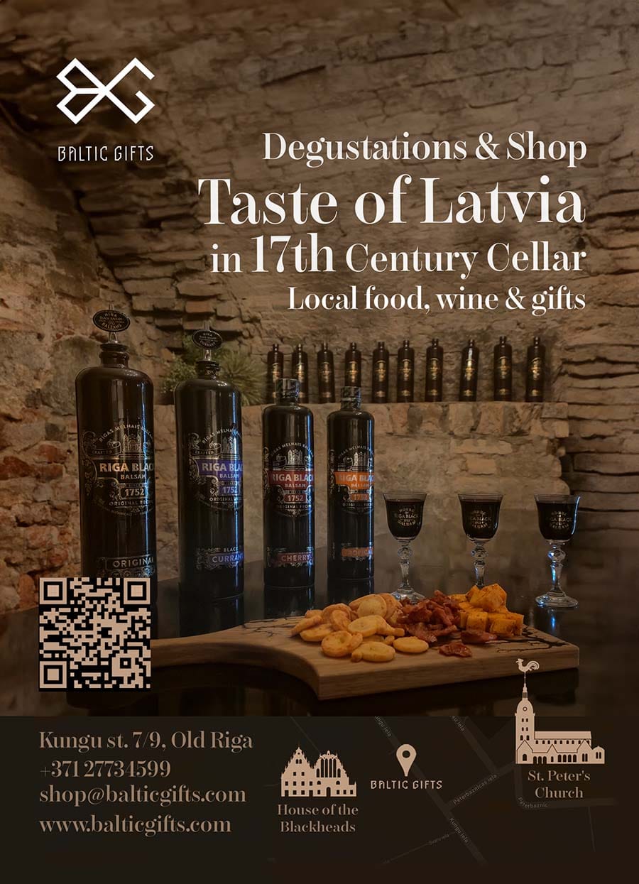 Gifts and souvenirs from baltic states Historic 17th-century cellar degustation experience in Old Riga with Latvian food, wine and gifts