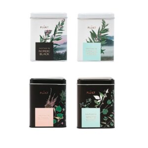 Gift set – horn handle mug, “plūkt” tea, sweet amber candy and wooden coaster